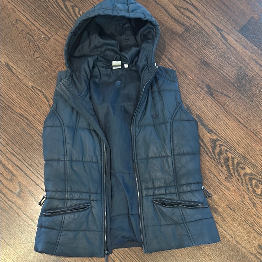 Adidas Black Quilted Hooded Vest